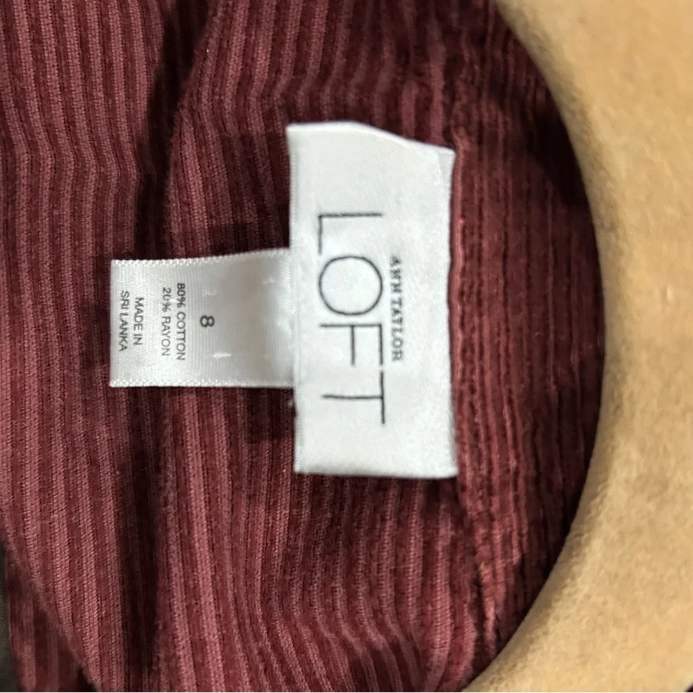 🔥 Anne Taylor LOFT red corduroy Jacket Size‎ 8